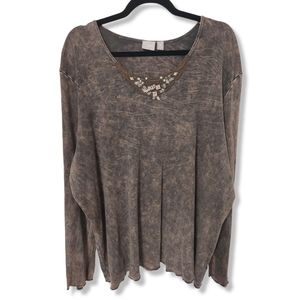 Apt. 9 3XL Long Sleeve  Grunge Style Blouse
